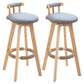 Scandinavian Natural Wood Counter Stools Low Back Bar Stools with Footrest Light Blue 2 Piece Set Clearhalo 'Bar Furniture' 'Bar Stools' 'bar_stools' 'furn' 'furn_bar_stools' 'furniture_bar_stools' 'Kitchen & Dining Furniture' 'kitchen&dining_furn' 'kitchen' 'kitchen_furn' Furniture' 4330284