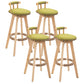 Scandinavian Natural Wood Counter Stools Low Back Bar Stools with Footrest Green 4 Piece Set Clearhalo 'Bar Furniture' 'Bar Stools' 'bar_stools' 'furn' 'furn_bar_stools' 'furniture_bar_stools' 'Kitchen & Dining Furniture' 'kitchen&dining_furn' 'kitchen' 'kitchen_furn' Furniture' 4330286