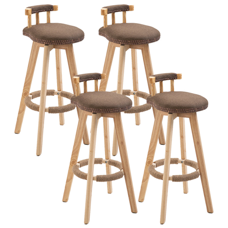 Scandinavian Natural Wood Counter Stools Low Back Bar Stools with Footrest Coffee 4 Piece Set Clearhalo 'Bar Furniture' 'Bar Stools' 'bar_stools' 'furn' 'furn_bar_stools' 'furniture_bar_stools' 'Kitchen & Dining Furniture' 'kitchen&dining_furn' 'kitchen' 'kitchen_furn' Furniture' 4330287