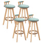 Scandinavian Natural Wood Counter Stools Low Back Bar Stools with Footrest Mint Green 4 Piece Set Clearhalo 'Bar Furniture' 'Bar Stools' 'bar_stools' 'furn' 'furn_bar_stools' 'furniture_bar_stools' 'Kitchen & Dining Furniture' 'kitchen&dining_furn' 'kitchen' 'kitchen_furn' Furniture' 4330290