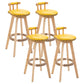 Scandinavian Natural Wood Counter Stools Low Back Bar Stools with Footrest Yellow 4 Piece Set Clearhalo 'Bar Furniture' 'Bar Stools' 'bar_stools' 'furn' 'furn_bar_stools' 'furniture_bar_stools' 'Kitchen & Dining Furniture' 'kitchen&dining_furn' 'kitchen' 'kitchen_furn' Furniture' 4330291