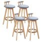 Scandinavian Natural Wood Counter Stools Low Back Bar Stools with Footrest Light Blue 4 Piece Set Clearhalo 'Bar Furniture' 'Bar Stools' 'bar_stools' 'furn' 'furn_bar_stools' 'furniture_bar_stools' 'Kitchen & Dining Furniture' 'kitchen&dining_furn' 'kitchen' 'kitchen_furn' Furniture' 4330293
