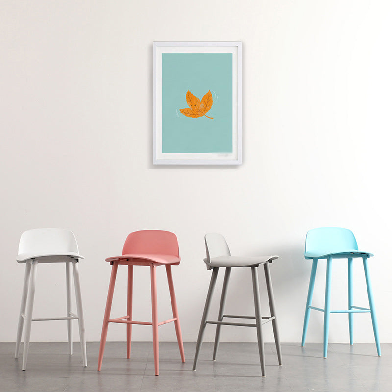 Scandinavian Style Bar-stool with Metal leg Square Seat Counter Stool for Kitchen Bar Clearhalo 'Bar Furniture' 'Bar Stools' 'bar_stools' 'furn' 'furn_bar_stools' 'furniture_bar_stools' 'Kitchen & Dining Furniture' 'kitchen&dining_furn' 'kitchen' 'kitchen_furn' Furniture' 4330381