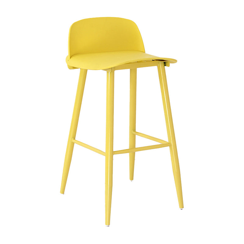 Scandinavian Style Bar-stool with Metal leg Square Seat Counter Stool for Kitchen Bar Yellow 1 Piece Clearhalo 'Bar Furniture' 'Bar Stools' 'bar_stools' 'furn' 'furn_bar_stools' 'furniture_bar_stools' 'Kitchen & Dining Furniture' 'kitchen&dining_furn' 'kitchen' 'kitchen_furn' Furniture' 4330382