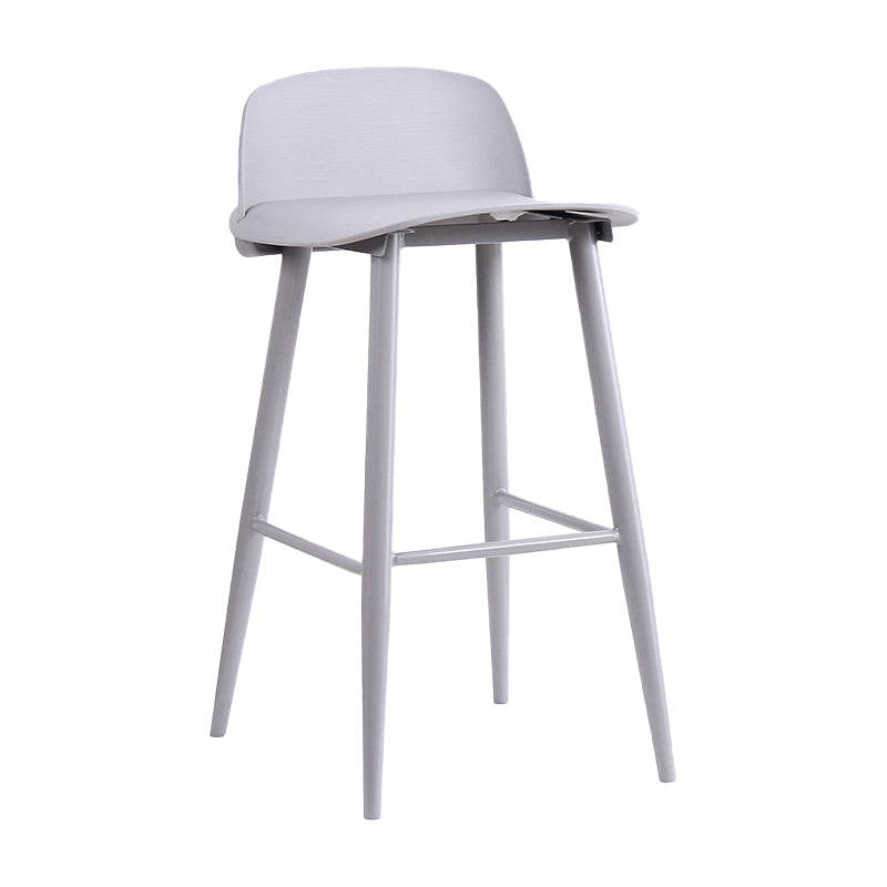 Scandinavian Style Bar-stool with Metal leg Square Seat Counter Stool for Kitchen Bar Grey 1 Piece Clearhalo 'Bar Furniture' 'Bar Stools' 'bar_stools' 'furn' 'furn_bar_stools' 'furniture_bar_stools' 'Kitchen & Dining Furniture' 'kitchen&dining_furn' 'kitchen' 'kitchen_furn' Furniture' 4330388