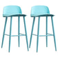 Scandinavian Style Bar-stool with Metal leg Square Seat Counter Stool for Kitchen Bar Blue 2 Piece Set Clearhalo 'Bar Furniture' 'Bar Stools' 'bar_stools' 'furn' 'furn_bar_stools' 'furniture_bar_stools' 'Kitchen & Dining Furniture' 'kitchen&dining_furn' 'kitchen' 'kitchen_furn' Furniture' 4330398