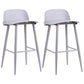 Scandinavian Style Bar-stool with Metal leg Square Seat Counter Stool for Kitchen Bar Grey 2 Piece Set Clearhalo 'Bar Furniture' 'Bar Stools' 'bar_stools' 'furn' 'furn_bar_stools' 'furniture_bar_stools' 'Kitchen & Dining Furniture' 'kitchen&dining_furn' 'kitchen' 'kitchen_furn' Furniture' 4330403