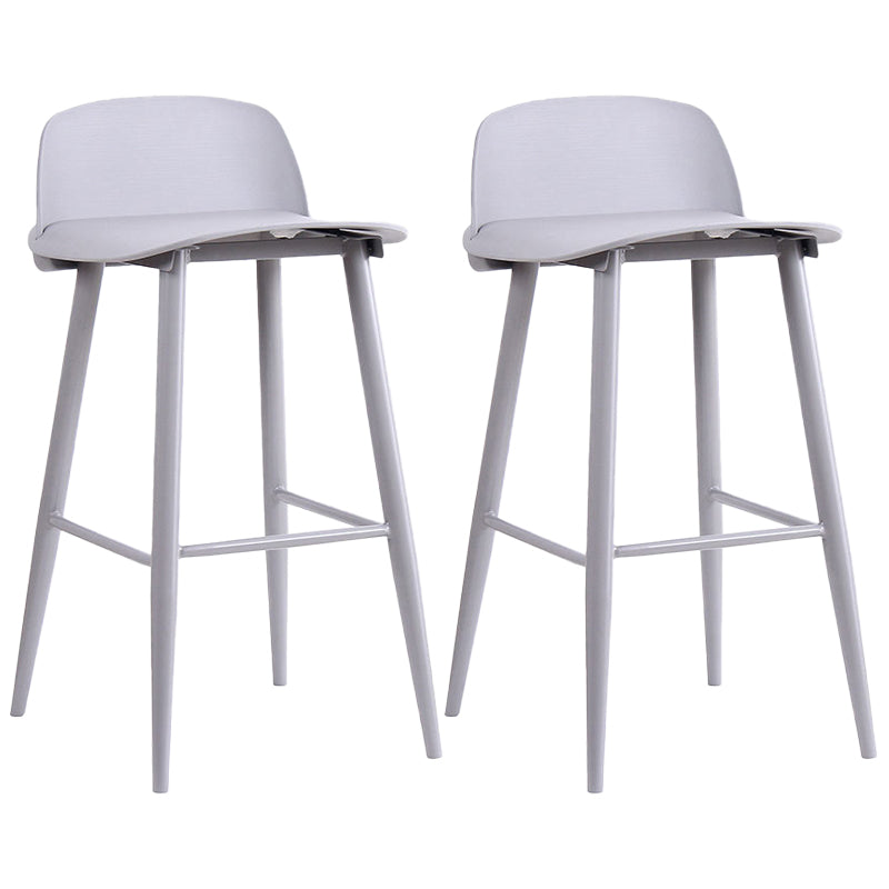 Scandinavian Style Bar-stool with Metal leg Square Seat Counter Stool for Kitchen Bar Grey 2 Piece Set Clearhalo 'Bar Furniture' 'Bar Stools' 'bar_stools' 'furn' 'furn_bar_stools' 'furniture_bar_stools' 'Kitchen & Dining Furniture' 'kitchen&dining_furn' 'kitchen' 'kitchen_furn' Furniture' 4330403
