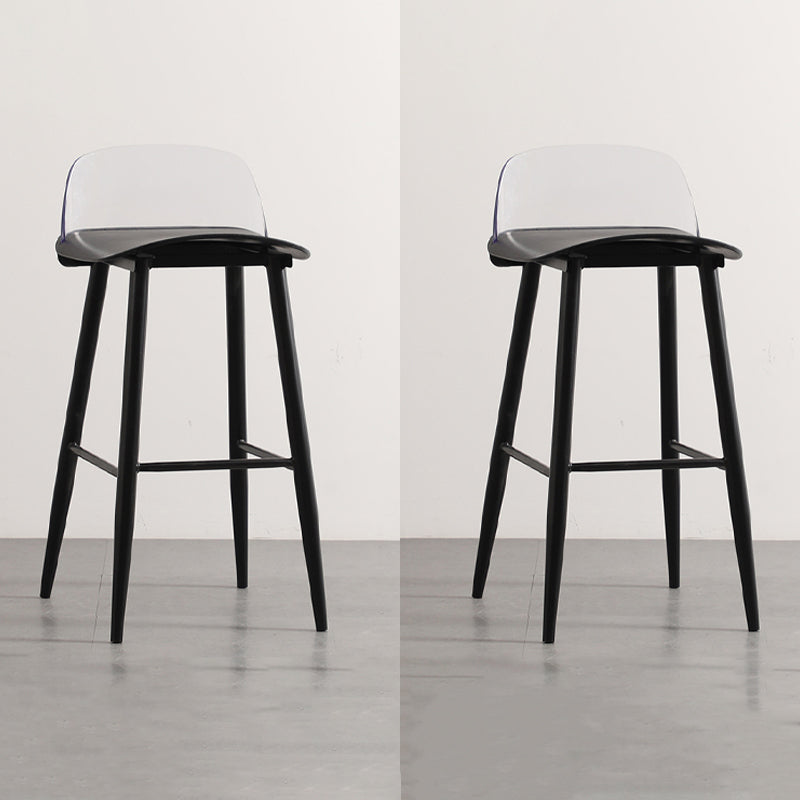 Scandinavian Style Bar-stool with Metal leg Square Seat Counter Stool for Kitchen Bar Black Clear 2 Piece Set Clearhalo 'Bar Furniture' 'Bar Stools' 'bar_stools' 'furn' 'furn_bar_stools' 'furniture_bar_stools' 'Kitchen & Dining Furniture' 'kitchen&dining_furn' 'kitchen' 'kitchen_furn' Furniture' 4330405