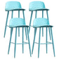 Scandinavian Style Bar-stool with Metal leg Square Seat Counter Stool for Kitchen Bar Blue 4 Piece Set Clearhalo 'Bar Furniture' 'Bar Stools' 'bar_stools' 'furn' 'furn_bar_stools' 'furniture_bar_stools' 'Kitchen & Dining Furniture' 'kitchen&dining_furn' 'kitchen' 'kitchen_furn' Furniture' 4330410