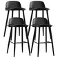 Scandinavian Style Bar-stool with Metal leg Square Seat Counter Stool for Kitchen Bar Black 4 Piece Set Clearhalo 'Bar Furniture' 'Bar Stools' 'bar_stools' 'furn' 'furn_bar_stools' 'furniture_bar_stools' 'Kitchen & Dining Furniture' 'kitchen&dining_furn' 'kitchen' 'kitchen_furn' Furniture' 4330411