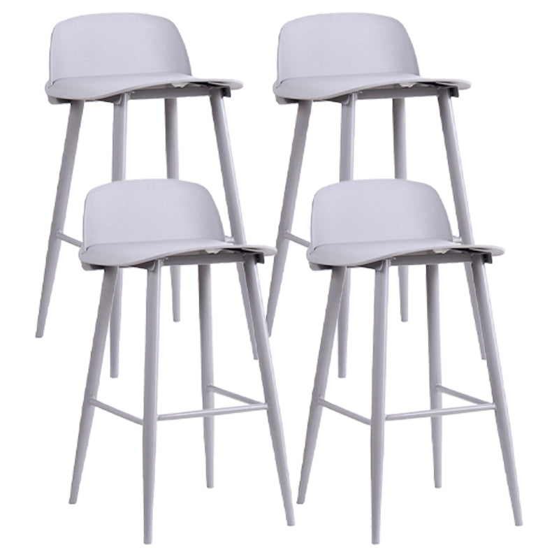 Scandinavian Style Bar-stool with Metal leg Square Seat Counter Stool for Kitchen Bar Grey 4 Piece Set Clearhalo 'Bar Furniture' 'Bar Stools' 'bar_stools' 'furn' 'furn_bar_stools' 'furniture_bar_stools' 'Kitchen & Dining Furniture' 'kitchen&dining_furn' 'kitchen' 'kitchen_furn' Furniture' 4330415
