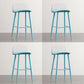 Scandinavian Style Bar-stool with Metal leg Square Seat Counter Stool for Kitchen Bar Blue-Clear 4 Piece Set Clearhalo 'Bar Furniture' 'Bar Stools' 'bar_stools' 'furn' 'furn_bar_stools' 'furniture_bar_stools' 'Kitchen & Dining Furniture' 'kitchen&dining_furn' 'kitchen' 'kitchen_furn' Furniture' 4330416