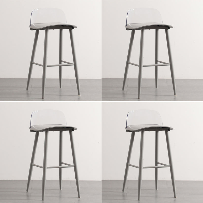 Scandinavian Style Bar-stool with Metal leg Square Seat Counter Stool for Kitchen Bar Gray-Clear 4 Piece Set Clearhalo 'Bar Furniture' 'Bar Stools' 'bar_stools' 'furn' 'furn_bar_stools' 'furniture_bar_stools' 'Kitchen & Dining Furniture' 'kitchen&dining_furn' 'kitchen' 'kitchen_furn' Furniture' 4330421