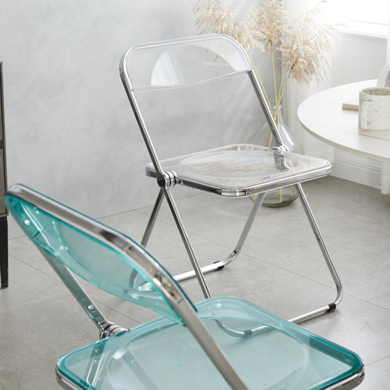 Industrial Design Folding Plastic Side Chairs Open Back Dining Side Chair Clearhalo ' kitchen&dining_furn' 'Dining Chairs' 'Dining Tables & Seating' 'dining_chair' 'furn' 'furn_dining_chair' 'Furniture' 'furniture_dining_chair' 'Kitchen & Dining Furniture' 'kitchen' 4330465