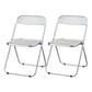 Industrial Design Folding Plastic Side Chairs Open Back Dining Side Chair Clear 2 Piece Set Clearhalo ' kitchen&dining_furn' 'Dining Chairs' 'Dining Tables & Seating' 'dining_chair' 'furn' 'furn_dining_chair' 'Furniture' 'furniture_dining_chair' 'Kitchen & Dining Furniture' 'kitchen' 4330466