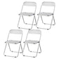 Industrial Design Folding Plastic Side Chairs Open Back Dining Side Chair Clear 4 Piece Set Clearhalo ' kitchen&dining_furn' 'Dining Chairs' 'Dining Tables & Seating' 'dining_chair' 'furn' 'furn_dining_chair' 'Furniture' 'furniture_dining_chair' 'Kitchen & Dining Furniture' 'kitchen' 4330467