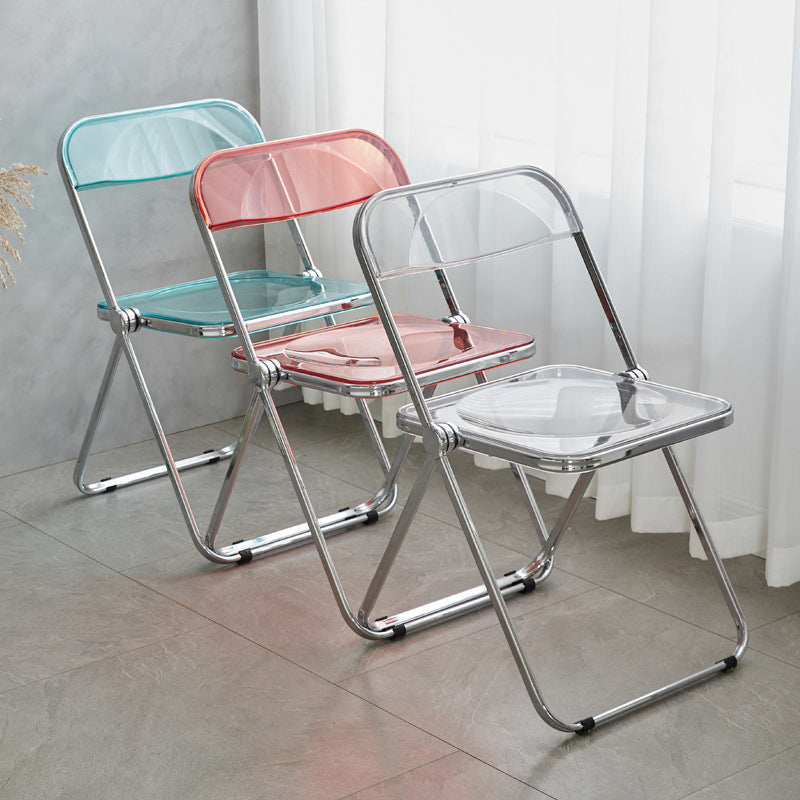 Industrial Design Folding Plastic Side Chairs Open Back Dining Side Chair Clearhalo ' kitchen&dining_furn' 'Dining Chairs' 'Dining Tables & Seating' 'dining_chair' 'furn' 'furn_dining_chair' 'Furniture' 'furniture_dining_chair' 'Kitchen & Dining Furniture' 'kitchen' 4330468