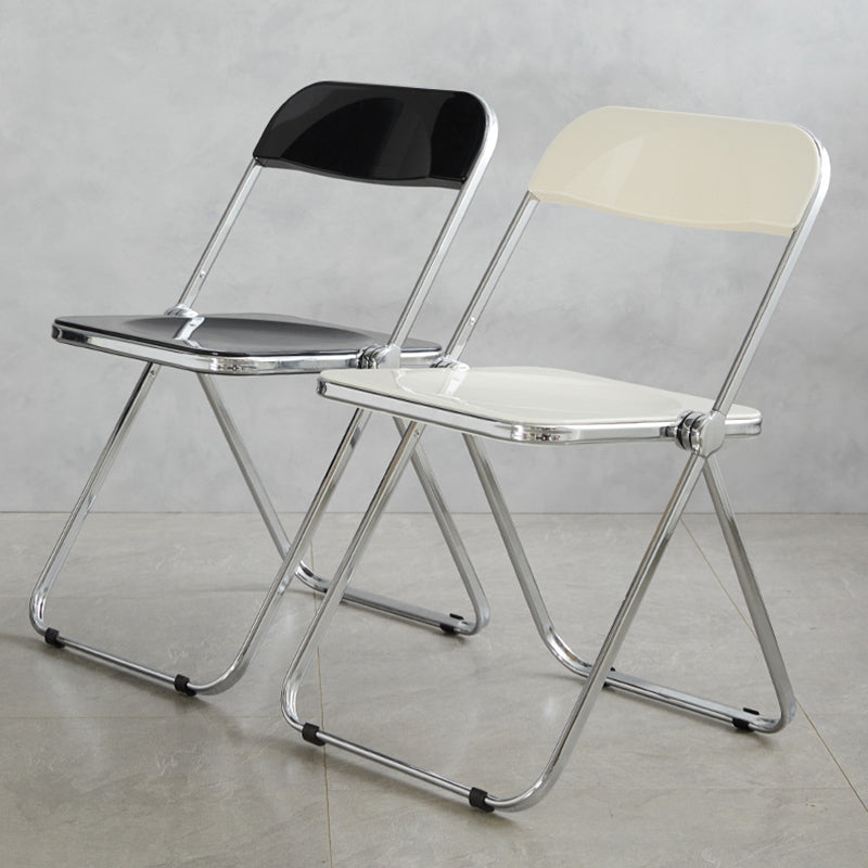 Industrial Design Folding Plastic Side Chairs Open Back Dining Side Chair Clearhalo ' kitchen&dining_furn' 'Dining Chairs' 'Dining Tables & Seating' 'dining_chair' 'furn' 'furn_dining_chair' 'Furniture' 'furniture_dining_chair' 'Kitchen & Dining Furniture' 'kitchen' 4330470