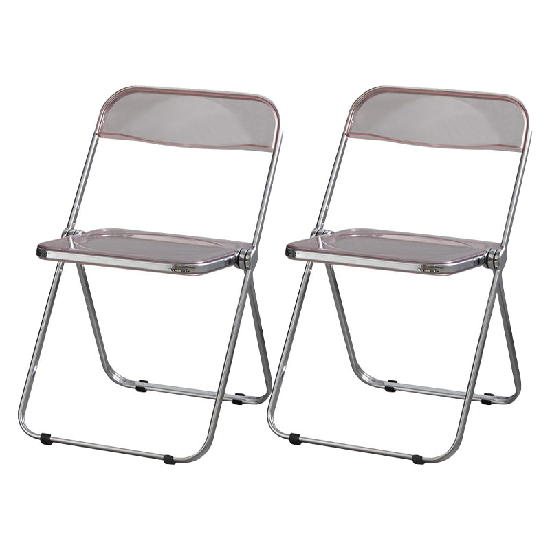 Industrial Design Folding Plastic Side Chairs Open Back Dining Side Chair Pink 2 Piece Set Clearhalo ' kitchen&dining_furn' 'Dining Chairs' 'Dining Tables & Seating' 'dining_chair' 'furn' 'furn_dining_chair' 'Furniture' 'furniture_dining_chair' 'Kitchen & Dining Furniture' 'kitchen' 4330472
