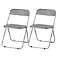 Industrial Design Folding Plastic Side Chairs Open Back Dining Side Chair Smoke Gray 2 Piece Set Clearhalo ' kitchen&dining_furn' 'Dining Chairs' 'Dining Tables & Seating' 'dining_chair' 'furn' 'furn_dining_chair' 'Furniture' 'furniture_dining_chair' 'Kitchen & Dining Furniture' 'kitchen' 4330483