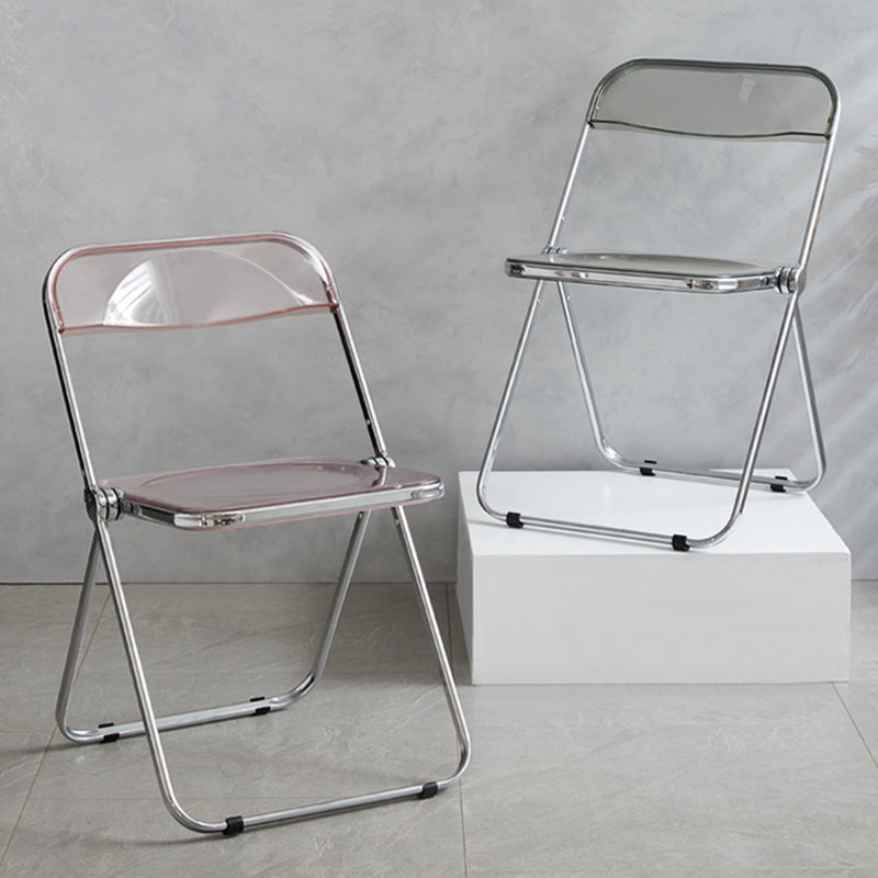 Industrial Design Folding Plastic Side Chairs Open Back Dining Side Chair Clearhalo ' kitchen&dining_furn' 'Dining Chairs' 'Dining Tables & Seating' 'dining_chair' 'furn' 'furn_dining_chair' 'Furniture' 'furniture_dining_chair' 'Kitchen & Dining Furniture' 'kitchen' 4330485