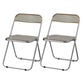 Industrial Design Folding Plastic Side Chairs Open Back Dining Side Chair Amber 2 Piece Set Clearhalo ' kitchen&dining_furn' 'Dining Chairs' 'Dining Tables & Seating' 'dining_chair' 'furn' 'furn_dining_chair' 'Furniture' 'furniture_dining_chair' 'Kitchen & Dining Furniture' 'kitchen' 4330495