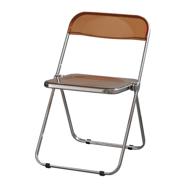 Industrial Design Folding Plastic Side Chairs Open Back Dining Side Chair Orange 1 Piece Clearhalo ' kitchen&dining_furn' 'Dining Chairs' 'Dining Tables & Seating' 'dining_chair' 'furn' 'furn_dining_chair' 'Furniture' 'furniture_dining_chair' 'Kitchen & Dining Furniture' 'kitchen' 4330497