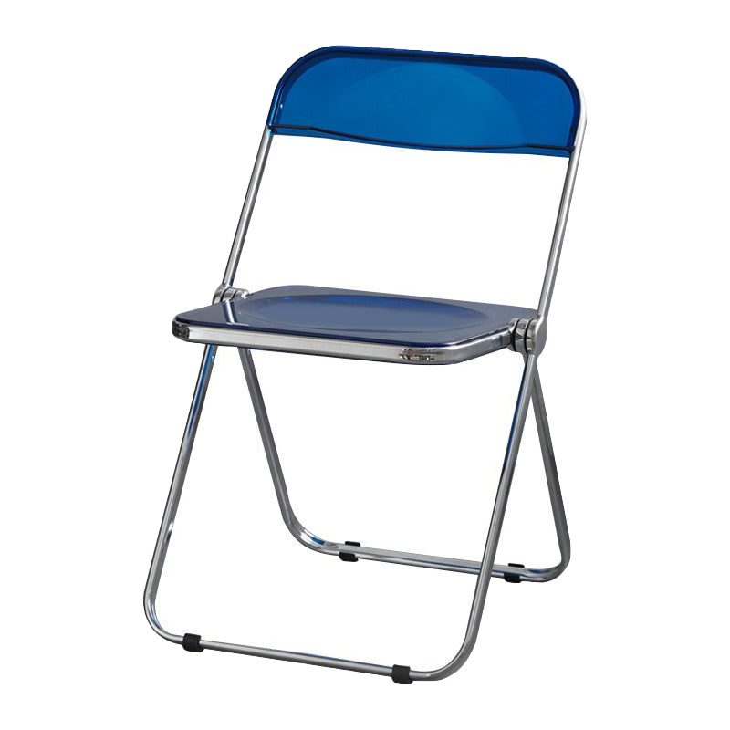 Industrial Design Folding Plastic Side Chairs Open Back Dining Side Chair Blue-Clear 1 Piece Clearhalo ' kitchen&dining_furn' 'Dining Chairs' 'Dining Tables & Seating' 'dining_chair' 'furn' 'furn_dining_chair' 'Furniture' 'furniture_dining_chair' 'Kitchen & Dining Furniture' 'kitchen' 4330500