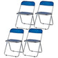 Industrial Design Folding Plastic Side Chairs Open Back Dining Side Chair Blue-Clear 4 Piece Set Clearhalo ' kitchen&dining_furn' 'Dining Chairs' 'Dining Tables & Seating' 'dining_chair' 'furn' 'furn_dining_chair' 'Furniture' 'furniture_dining_chair' 'Kitchen & Dining Furniture' 'kitchen' 4330502