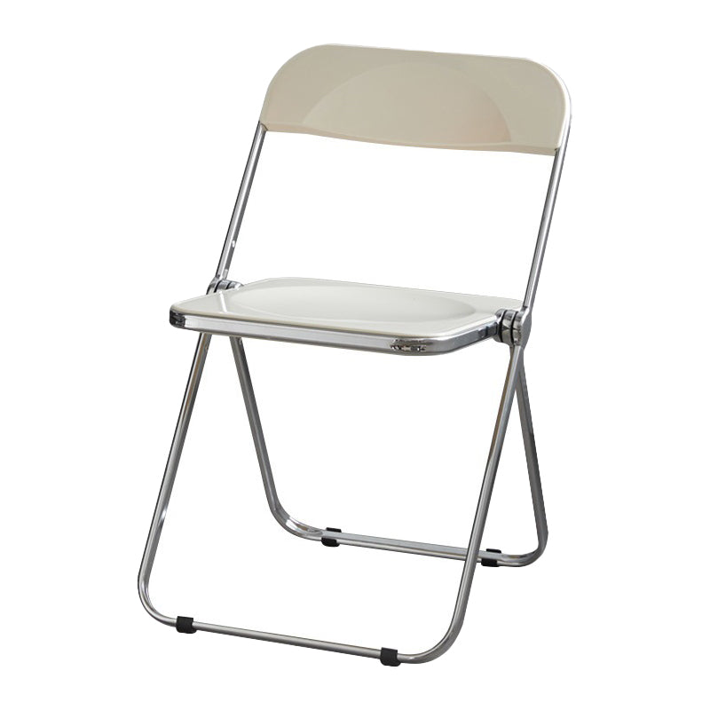 Industrial Design Folding Plastic Side Chairs Open Back Dining Side Chair White 1 Piece Clearhalo ' kitchen&dining_furn' 'Dining Chairs' 'Dining Tables & Seating' 'dining_chair' 'furn' 'furn_dining_chair' 'Furniture' 'furniture_dining_chair' 'Kitchen & Dining Furniture' 'kitchen' 4330503