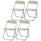 Industrial Design Folding Plastic Side Chairs Open Back Dining Side Chair White 4 Piece Set Clearhalo ' kitchen&dining_furn' 'Dining Chairs' 'Dining Tables & Seating' 'dining_chair' 'furn' 'furn_dining_chair' 'Furniture' 'furniture_dining_chair' 'Kitchen & Dining Furniture' 'kitchen' 4330505