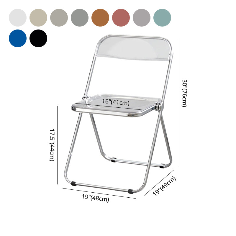 Industrial Design Folding Plastic Side Chairs Open Back Dining Side Chair Clearhalo ' kitchen&dining_furn' 'Dining Chairs' 'Dining Tables & Seating' 'dining_chair' 'furn' 'furn_dining_chair' 'Furniture' 'furniture_dining_chair' 'Kitchen & Dining Furniture' 'kitchen' 4330506