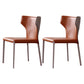Contemporary Style Wingback Chair Armless Leather Dining Chairs Gray-Orange 2 Piece Set Clearhalo ' kitchen&dining_furn' 'Dining Chairs' 'Dining Tables & Seating' 'dining_chair' 'furn' 'furn_dining_chair' 'Furniture' 'furniture_dining_chair' 'Kitchen & Dining Furniture' 'kitchen' 4330511
