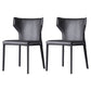 Contemporary Style Wingback Chair Armless Leather Dining Chairs Grey 2 Piece Set Clearhalo ' kitchen&dining_furn' 'Dining Chairs' 'Dining Tables & Seating' 'dining_chair' 'furn' 'furn_dining_chair' 'Furniture' 'furniture_dining_chair' 'Kitchen & Dining Furniture' 'kitchen' 4330515
