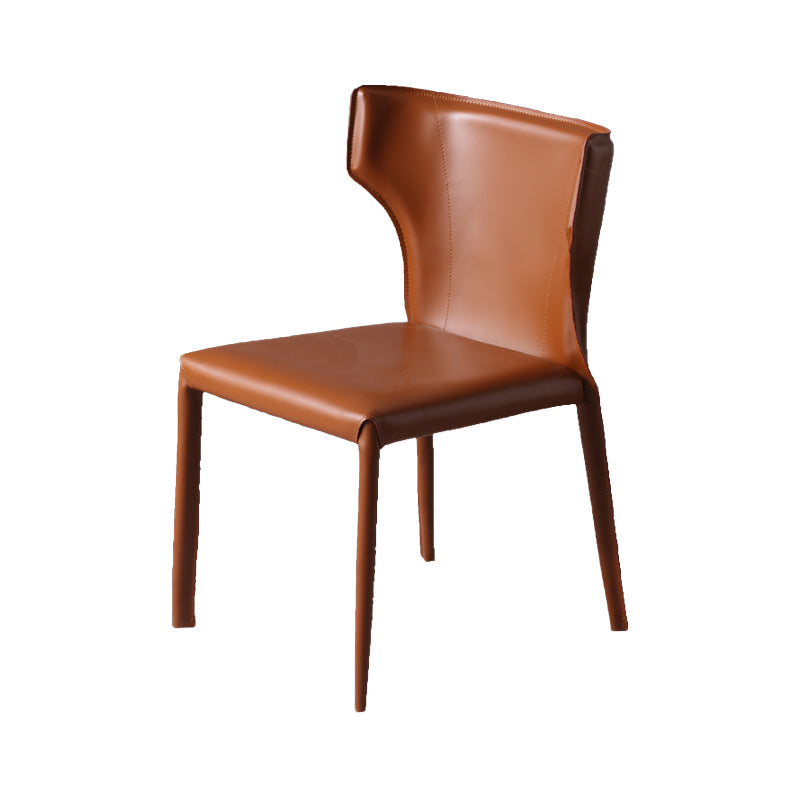 Contemporary Style Wingback Chair Armless Leather Dining Chairs Clearhalo ' kitchen&dining_furn' 'Dining Chairs' 'Dining Tables & Seating' 'dining_chair' 'furn' 'furn_dining_chair' 'Furniture' 'furniture_dining_chair' 'Kitchen & Dining Furniture' 'kitchen' 4330516