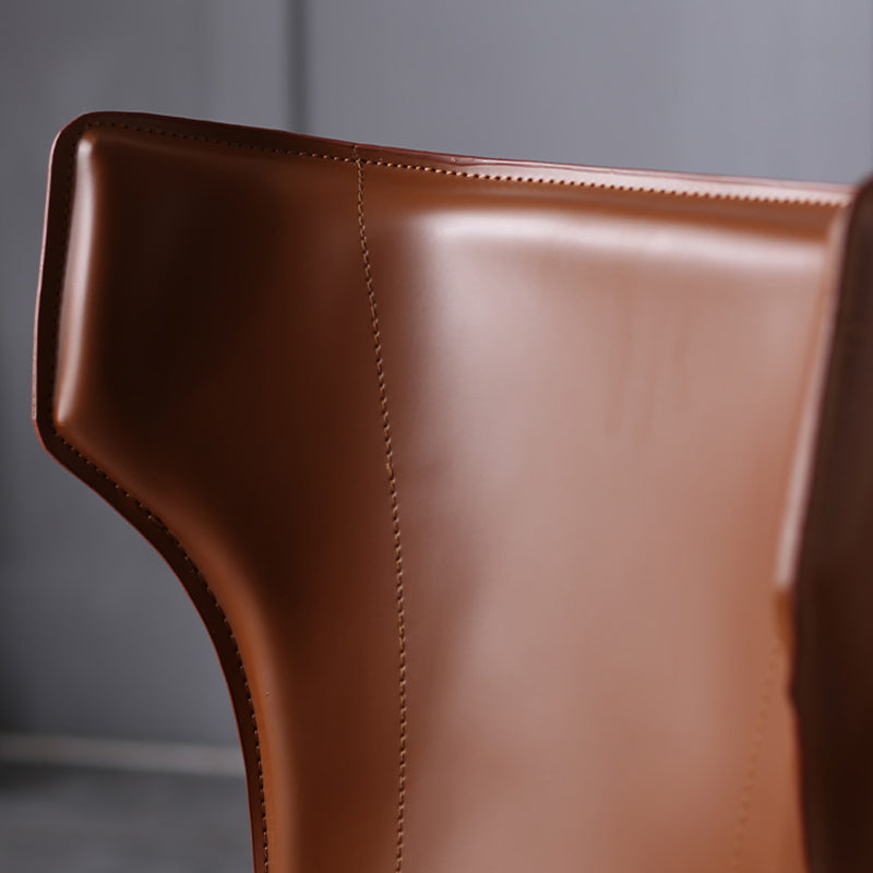 Contemporary Style Wingback Chair Armless Leather Dining Chairs Clearhalo ' kitchen&dining_furn' 'Dining Chairs' 'Dining Tables & Seating' 'dining_chair' 'furn' 'furn_dining_chair' 'Furniture' 'furniture_dining_chair' 'Kitchen & Dining Furniture' 'kitchen' 4330518