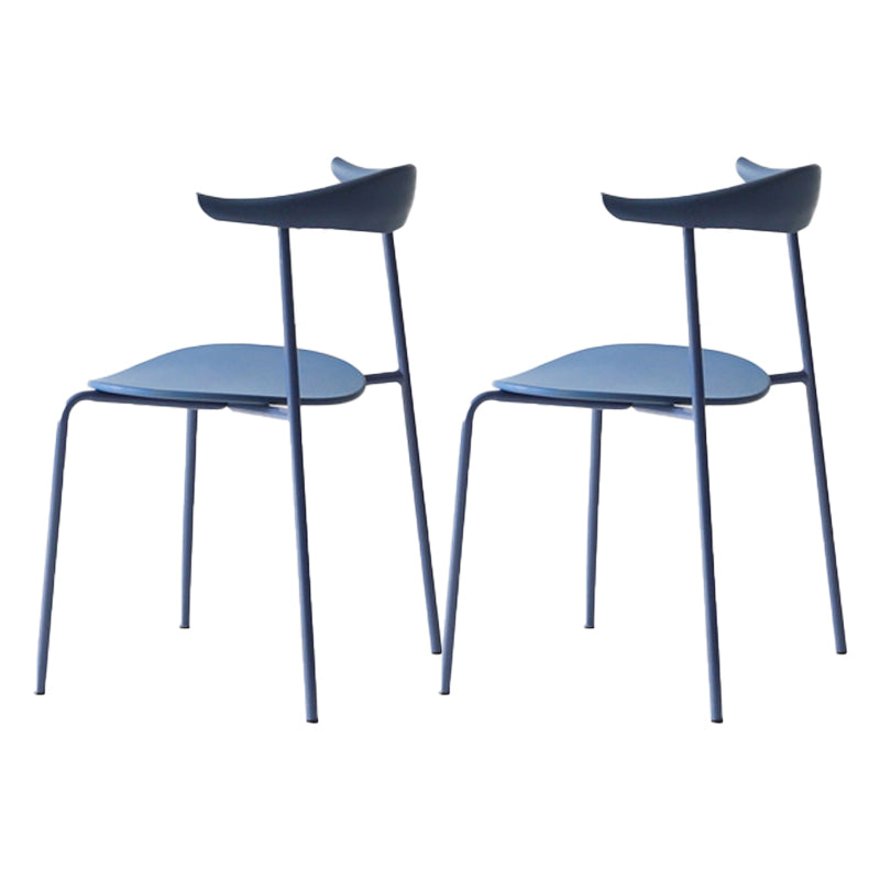 Industrial Open Back Dining Side Chair Matte Finish Armless Dining Side Chairs Blue 2 Piece Set Clearhalo ' kitchen&dining_furn' 'Dining Chairs' 'Dining Tables & Seating' 'dining_chair' 'furn' 'furn_dining_chair' 'Furniture' 'furniture_dining_chair' 'Kitchen & Dining Furniture' 'kitchen' 4330523