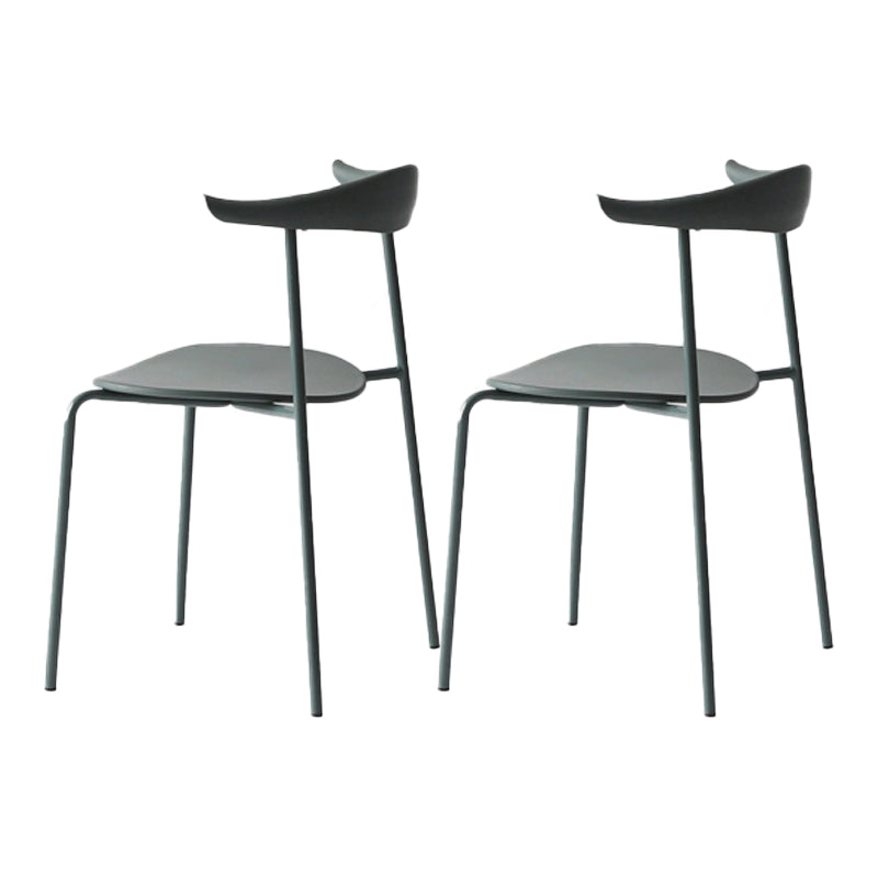 Industrial Open Back Dining Side Chair Matte Finish Armless Dining Side Chairs Green 2 Piece Set Clearhalo ' kitchen&dining_furn' 'Dining Chairs' 'Dining Tables & Seating' 'dining_chair' 'furn' 'furn_dining_chair' 'Furniture' 'furniture_dining_chair' 'Kitchen & Dining Furniture' 'kitchen' 4330524
