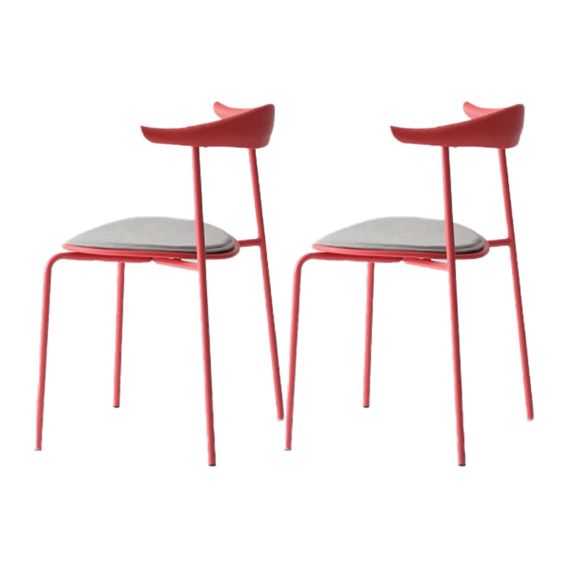 Industrial Open Back Dining Side Chair Matte Finish Armless Dining Side Chairs Dark Red 2 Piece Set Clearhalo ' kitchen&dining_furn' 'Dining Chairs' 'Dining Tables & Seating' 'dining_chair' 'furn' 'furn_dining_chair' 'Furniture' 'furniture_dining_chair' 'Kitchen & Dining Furniture' 'kitchen' 4330526