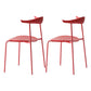 Industrial Open Back Dining Side Chair Matte Finish Armless Dining Side Chairs Red 2 Piece Set Clearhalo ' kitchen&dining_furn' 'Dining Chairs' 'Dining Tables & Seating' 'dining_chair' 'furn' 'furn_dining_chair' 'Furniture' 'furniture_dining_chair' 'Kitchen & Dining Furniture' 'kitchen' 4330528