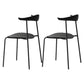 Industrial Open Back Dining Side Chair Matte Finish Armless Dining Side Chairs Black 2 Piece Set Clearhalo ' kitchen&dining_furn' 'Dining Chairs' 'Dining Tables & Seating' 'dining_chair' 'furn' 'furn_dining_chair' 'Furniture' 'furniture_dining_chair' 'Kitchen & Dining Furniture' 'kitchen' 4330532