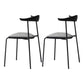 Industrial Open Back Dining Side Chair Matte Finish Armless Dining Side Chairs Gloss Black 2 Piece Set Clearhalo ' kitchen&dining_furn' 'Dining Chairs' 'Dining Tables & Seating' 'dining_chair' 'furn' 'furn_dining_chair' 'Furniture' 'furniture_dining_chair' 'Kitchen & Dining Furniture' 'kitchen' 4330534