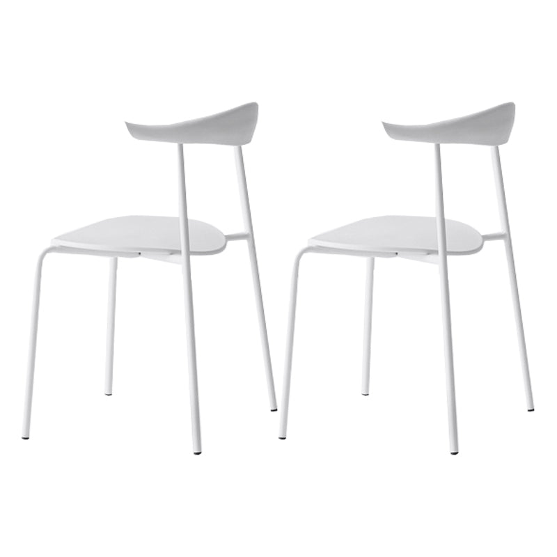 Industrial Open Back Dining Side Chair Matte Finish Armless Dining Side Chairs White 2 Piece Set Clearhalo ' kitchen&dining_furn' 'Dining Chairs' 'Dining Tables & Seating' 'dining_chair' 'furn' 'furn_dining_chair' 'Furniture' 'furniture_dining_chair' 'Kitchen & Dining Furniture' 'kitchen' 4330538
