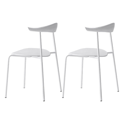 Industrial Open Back Dining Side Chair Matte Finish Armless Dining Side Chairs White 2 Piece Set Clearhalo ' kitchen&dining_furn' 'Dining Chairs' 'Dining Tables & Seating' 'dining_chair' 'furn' 'furn_dining_chair' 'Furniture' 'furniture_dining_chair' 'Kitchen & Dining Furniture' 'kitchen' 4330538