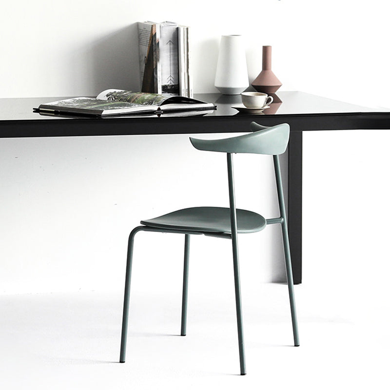 Industrial Open Back Dining Side Chair Matte Finish Armless Dining Side Chairs Clearhalo ' kitchen&dining_furn' 'Dining Chairs' 'Dining Tables & Seating' 'dining_chair' 'furn' 'furn_dining_chair' 'Furniture' 'furniture_dining_chair' 'Kitchen & Dining Furniture' 'kitchen' 4330542