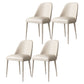 Contemporary Style Armless Solid Back Chair Leather Dining Chairs for Kitchen Beige 4 Piece Set Clearhalo ' kitchen&dining_furn' 'Dining Chairs' 'Dining Tables & Seating' 'dining_chair' 'furn' 'furn_dining_chair' 'Furniture' 'furniture_dining_chair' 'Kitchen & Dining Furniture' 'kitchen' 4330549