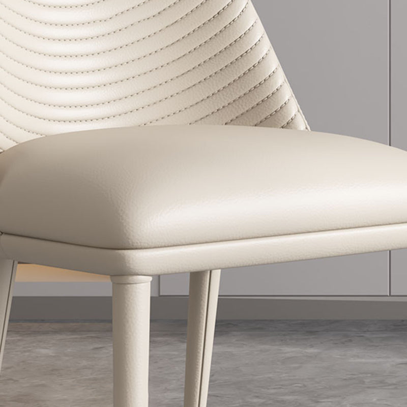 Contemporary Style Armless Solid Back Chair Leather Dining Chairs for Kitchen Clearhalo ' kitchen&dining_furn' 'Dining Chairs' 'Dining Tables & Seating' 'dining_chair' 'furn' 'furn_dining_chair' 'Furniture' 'furniture_dining_chair' 'Kitchen & Dining Furniture' 'kitchen' 4330556