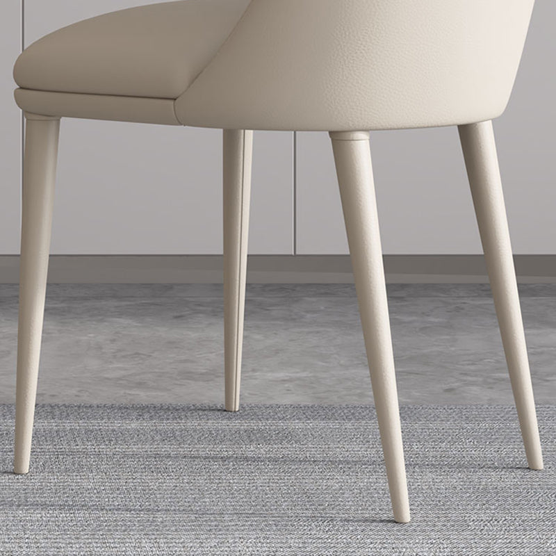 Contemporary Style Armless Solid Back Chair Leather Dining Chairs for Kitchen Clearhalo ' kitchen&dining_furn' 'Dining Chairs' 'Dining Tables & Seating' 'dining_chair' 'furn' 'furn_dining_chair' 'Furniture' 'furniture_dining_chair' 'Kitchen & Dining Furniture' 'kitchen' 4330558