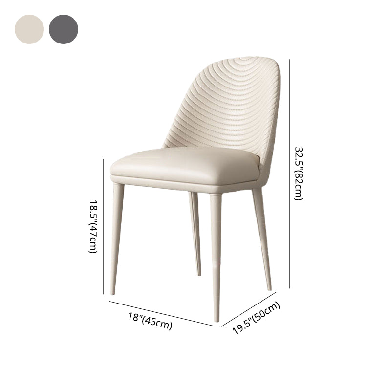Contemporary Style Armless Solid Back Chair Leather Dining Chairs for Kitchen Clearhalo ' kitchen&dining_furn' 'Dining Chairs' 'Dining Tables & Seating' 'dining_chair' 'furn' 'furn_dining_chair' 'Furniture' 'furniture_dining_chair' 'Kitchen & Dining Furniture' 'kitchen' 4330559